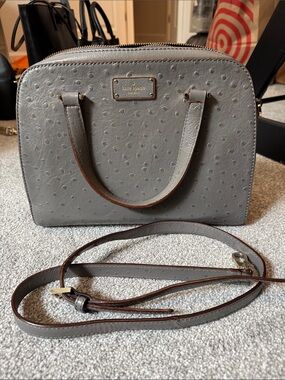 kate spade Gray Dome Satchel with Crossbody Strap